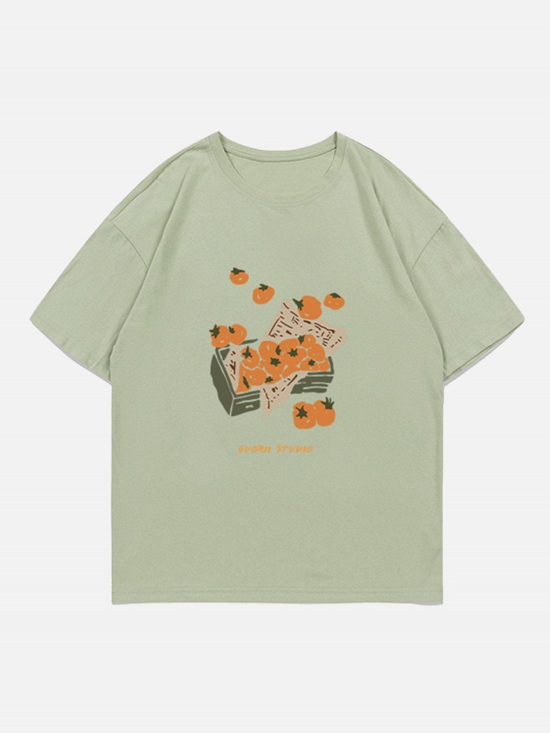 T Shirts Aelfric Eden Tomatoes Print Tee Abricot | ZST-32519600